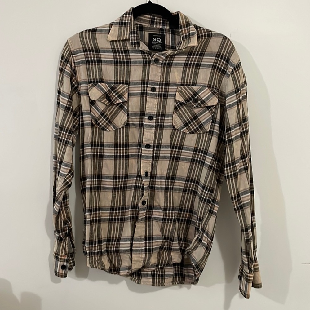 SQ button down plaid shirt